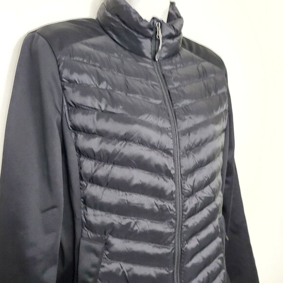 32 Degrees black quilted heatgear pufferjacket with neoprene sleeves. Size small - Picture 2 of 3